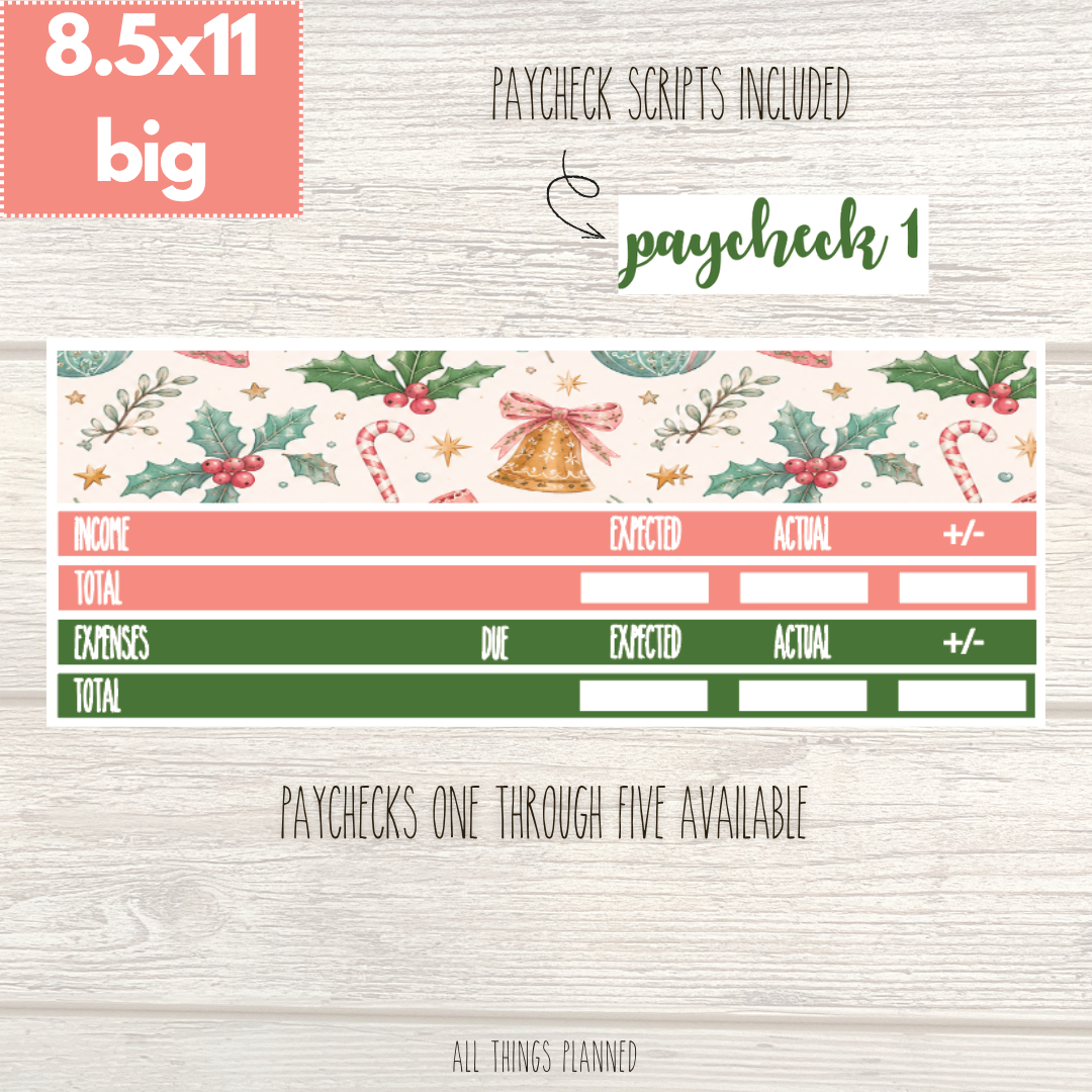 8.5x11 | Big | Dec. (Christmas) Paychecks