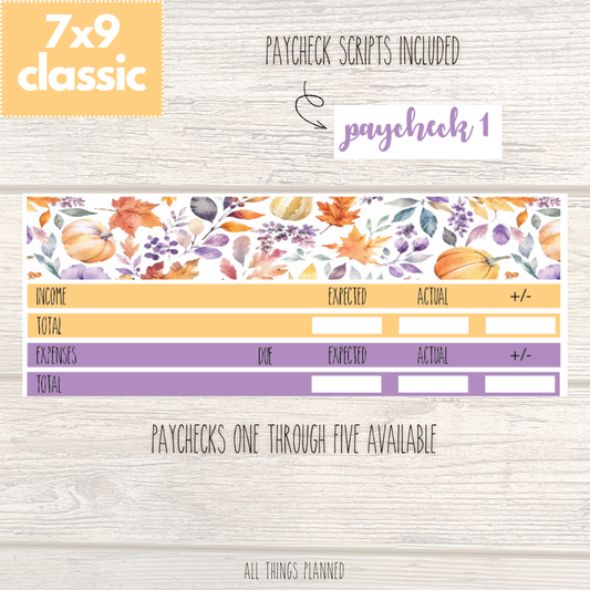 7x9 | Classic | Nov. (Purple Harvest) Paychecks