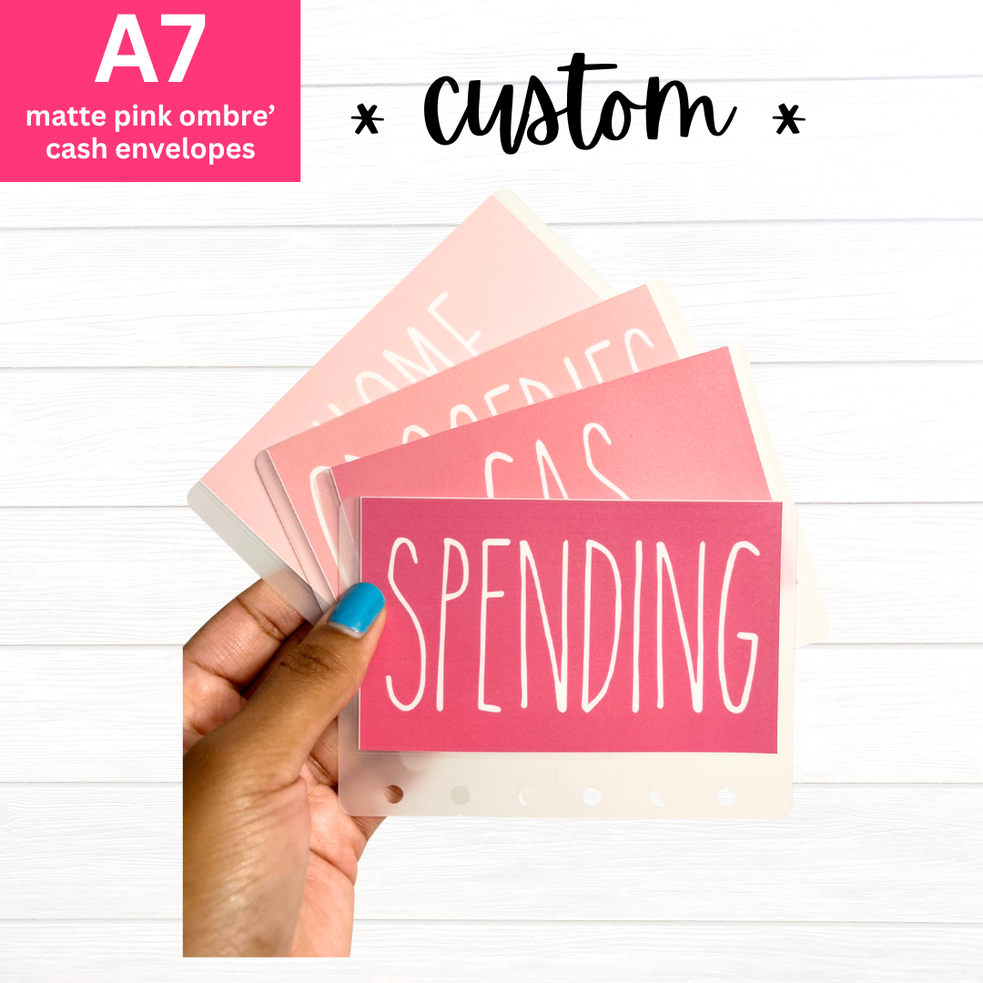 A7 CUSTOM Matte Pink Ombre' Envelopes