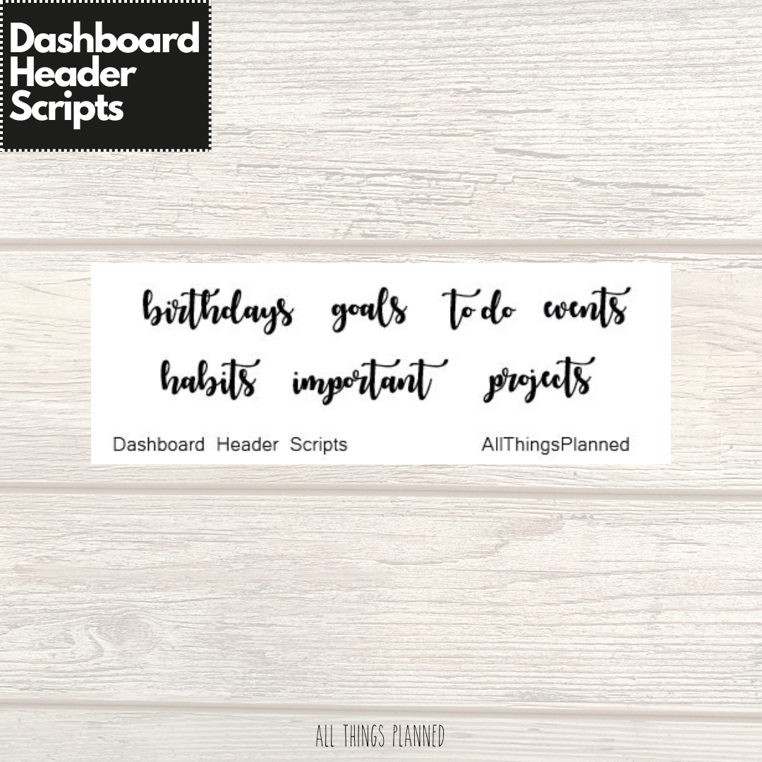 Dashboard Scripts – All Things Planned