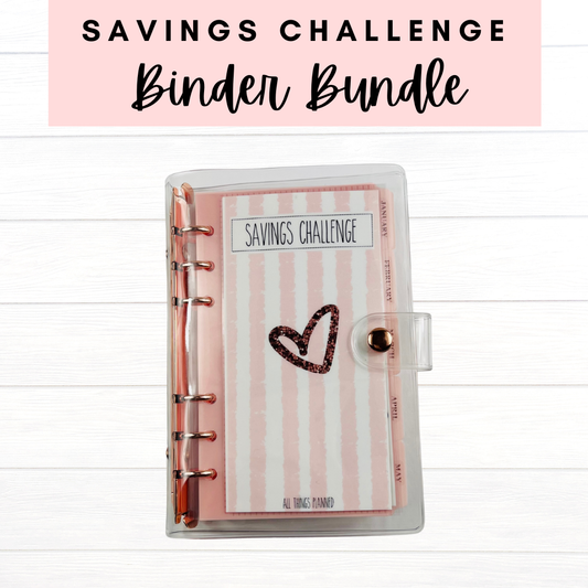 2026 Rose Gold Savings Challenge Binder (Bundle)