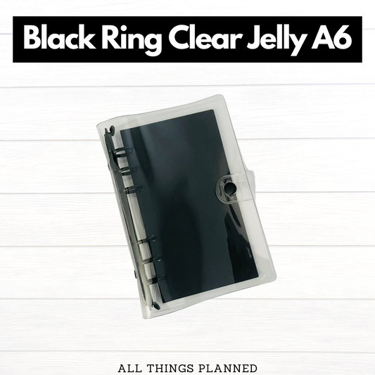 Black Ring Clear Jelly A6 Binder