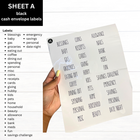 Black A6 & A7 Labels | SHEET A