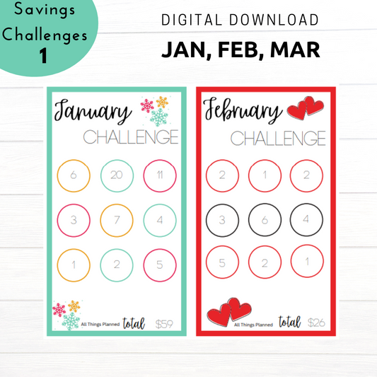2023 Quarter 1 Monthly Savings Challenges - Download