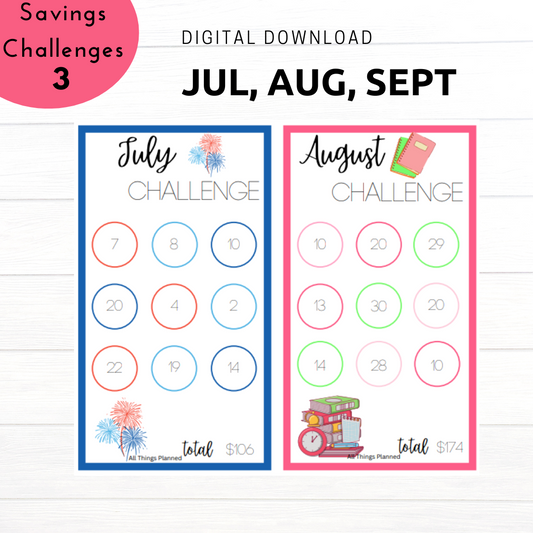 2023 Quarter 3 Monthly Savings Challenges - Download