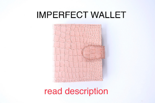 IMPERFECT Pink Croc Cash Envelope Wallet | A7 Size